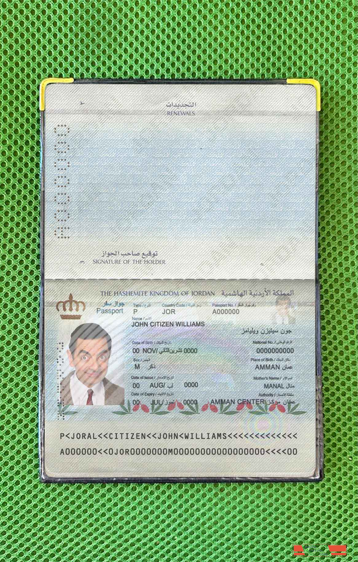 Jordan passport photo look PSD template